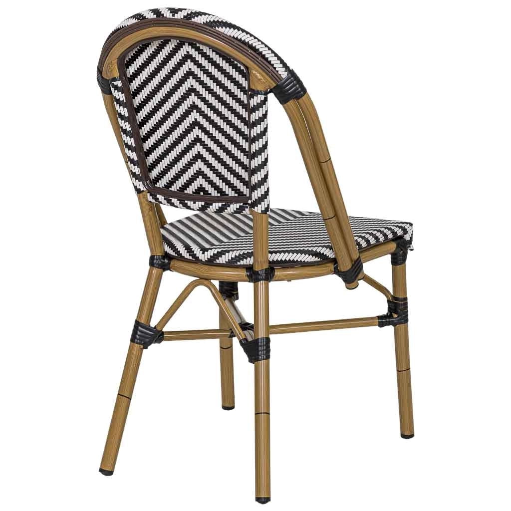 Fauteuil in rotin sintetico bianco e nero 46x57x88 cm (altezza)
