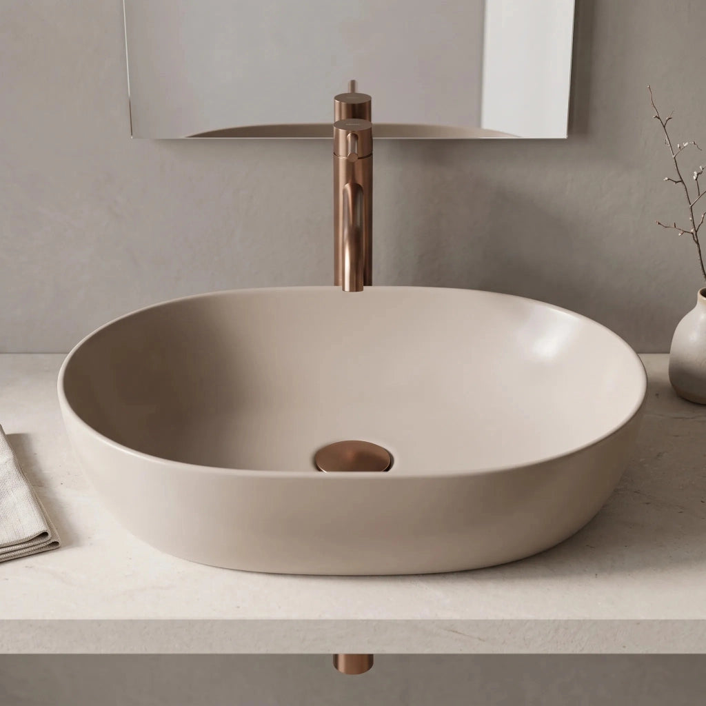 Lavabo Da Appoggio Rea Lisa Mocca Matt