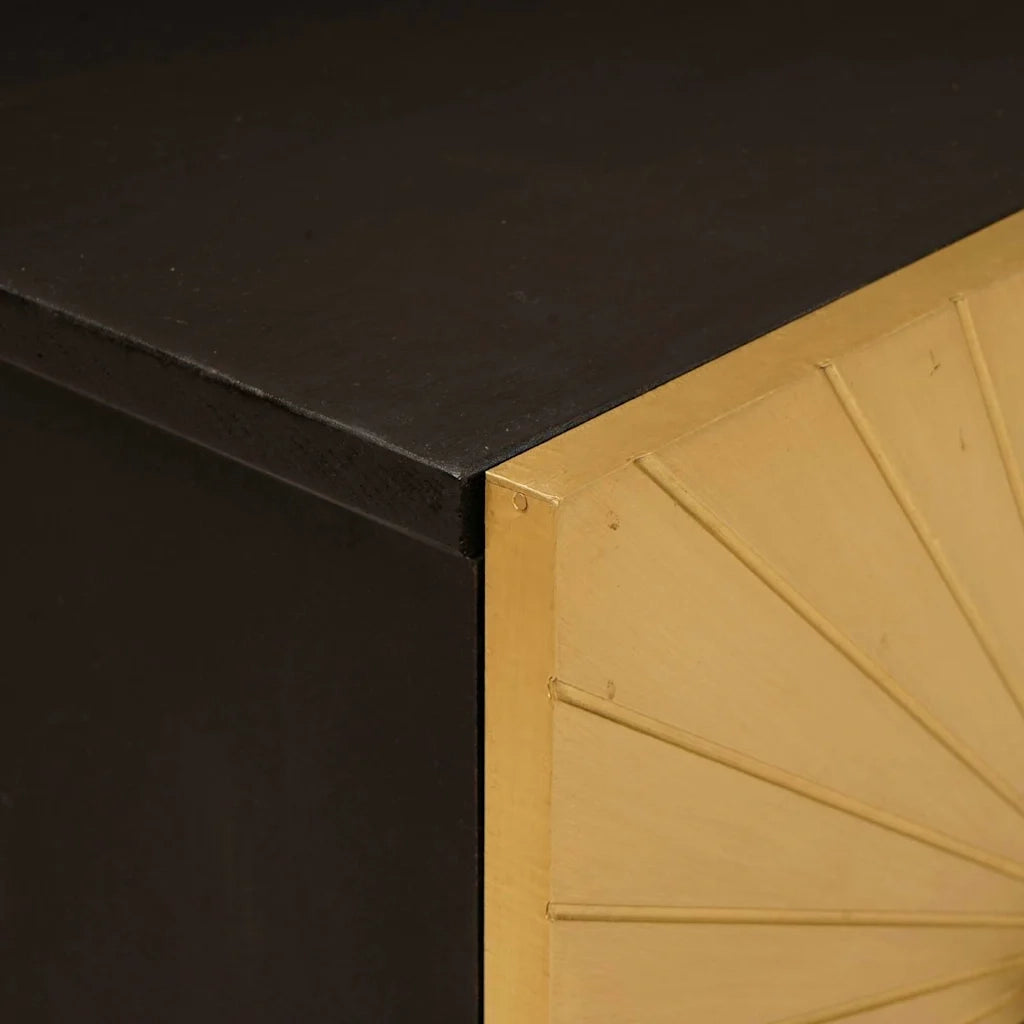 Armadio da Notte 2 pcs Nero e Oro 40 x 33 x 46 cm 4017827