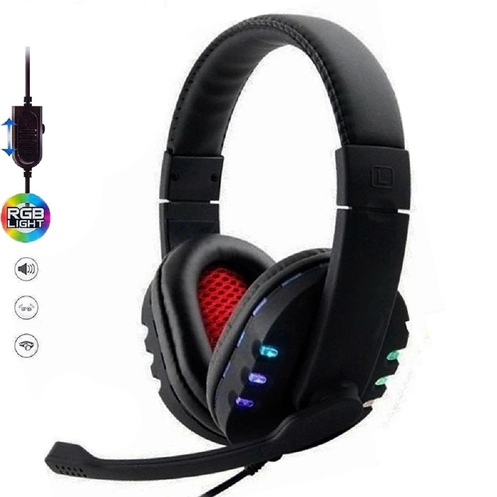 Trade Shop - Cuffie Gioco Gaming Over-ear Stereo Porta Usb Luci Led Rgb Per Pc Ps3 Ps4 S-359 -