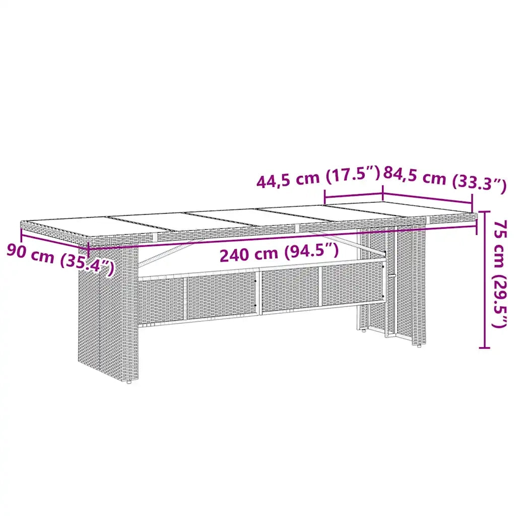 Set Bistrò da Giardino 9 pz con Cuscini in Polyrattan Nero 3277274