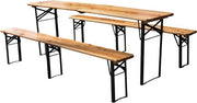 Set da giardino - Ripiegabile - Legno massello - 3 pezzi - 220 cm