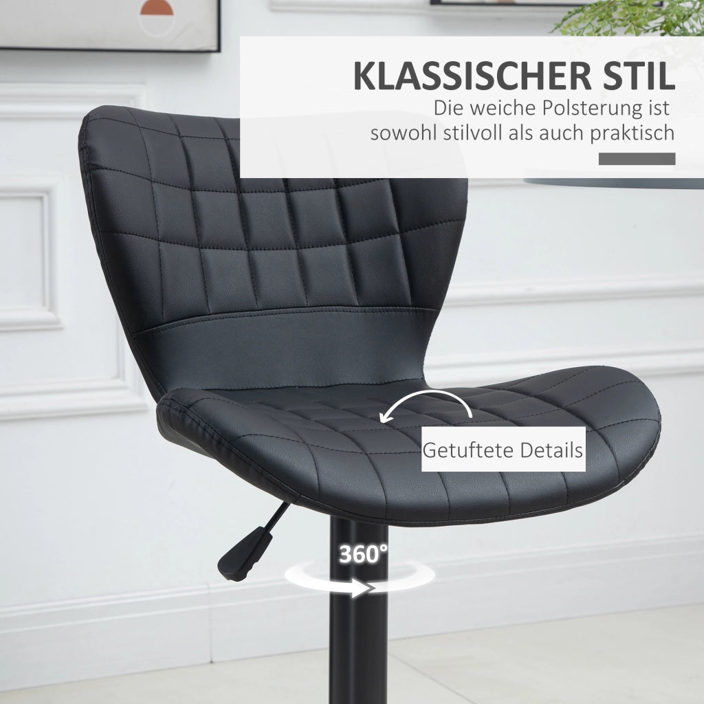 Set 2 Sgabelli da Bar Retr¨° ¨C Xylo ¨C Nero, Altezza Regolabile 89-109 cm