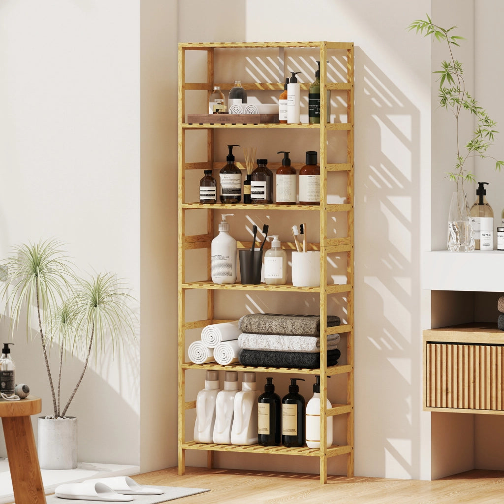 Libreria a scaffali in bamb¨´ ¨C Minimal ¨C 6 livelli naturale