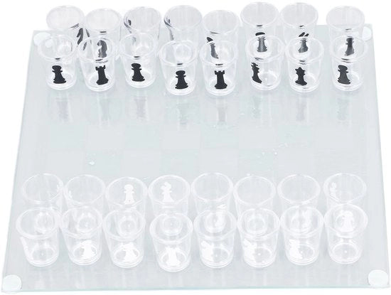 Scacchi da Bar - Scacchiera 25x25cm - Scacchi con Pezzi - 32 Calici da Bar - Gioco per Amici e Famiglia - Incluso Manuale d'Uso