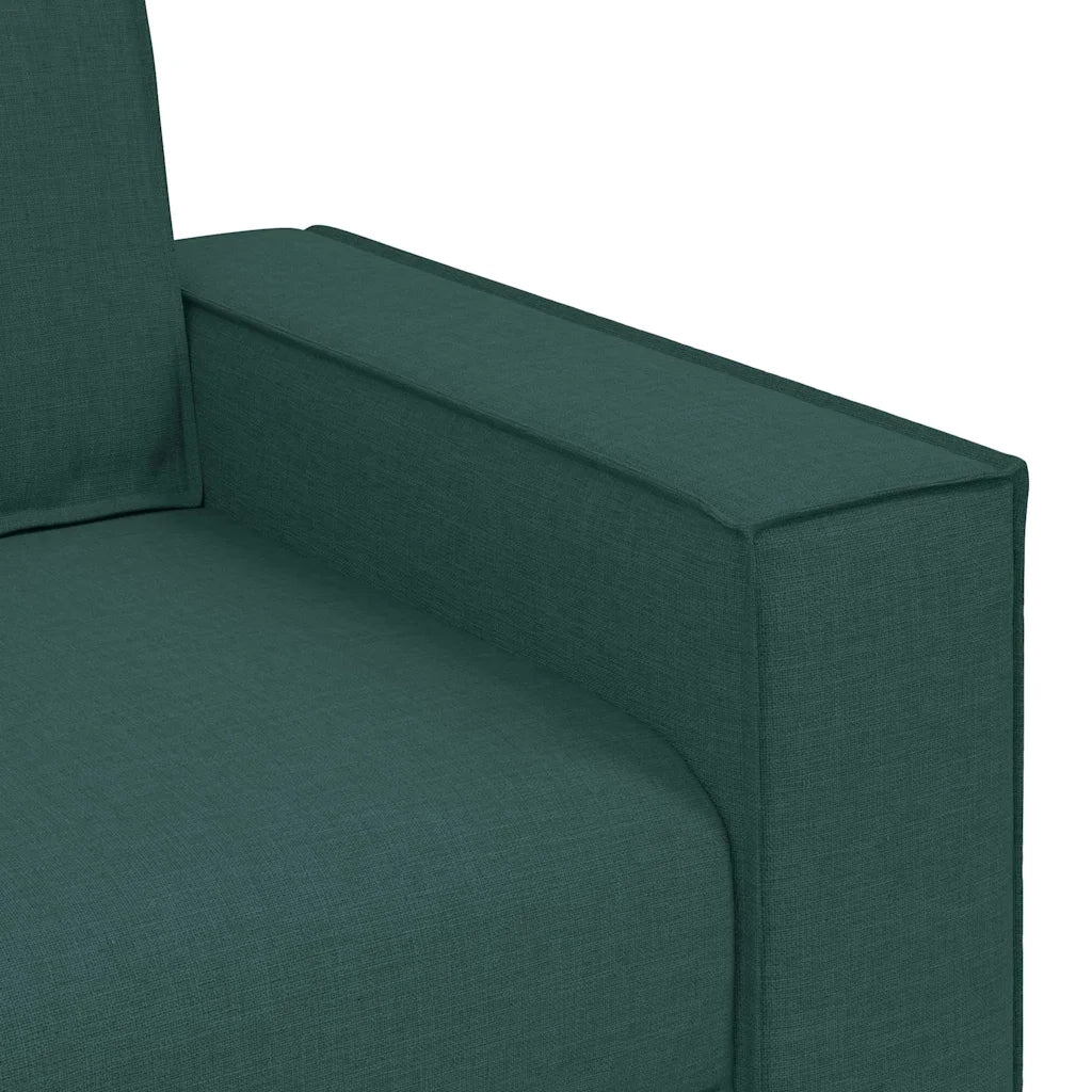 Divano 3 pcs Verde Scuro 220 x 80 x 84 cm Tessuto misto lino 3324614