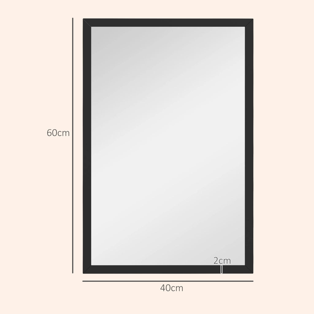 Specchio da Parete ¨C zephmum ¨C Legno Nero 60x40 cm