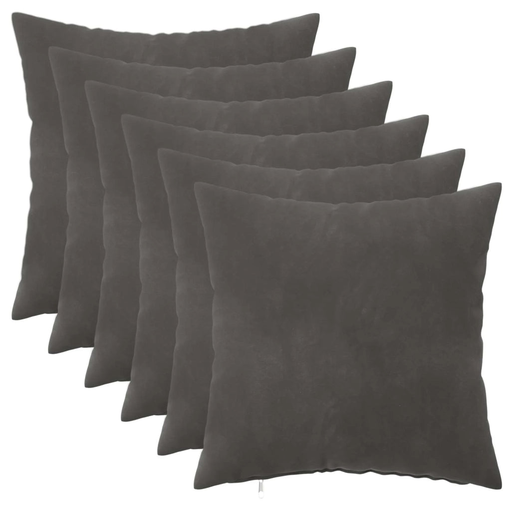 Cuscino con cuscino HEERLEN 6 pz Grigio Scuro Velluto 923510