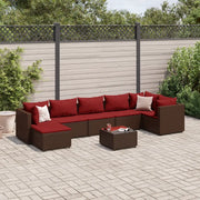 Set Divani da Giardino 8 pz con Cuscini in Polyrattan Marrone 3308237
