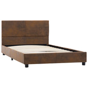 Giroletto-Struttura Letto Marrone in Similpelle Scamosciata 90x200 cm 996046
