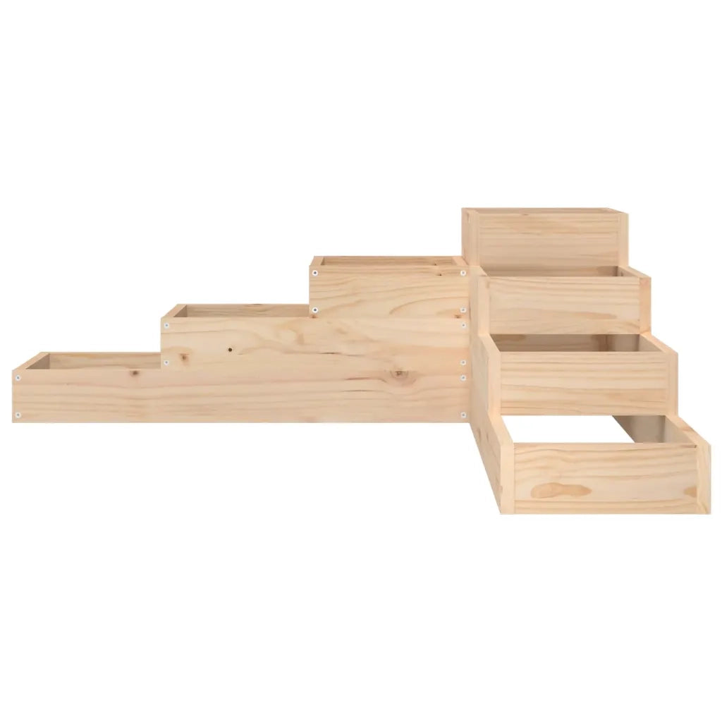 Fioriera da giardino a 4 ripiani 106x104,5x36 cm in legno massello di pino 825324