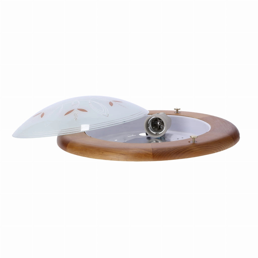 Plafoniera Candellux Rustica 30cm rovere bianca E27