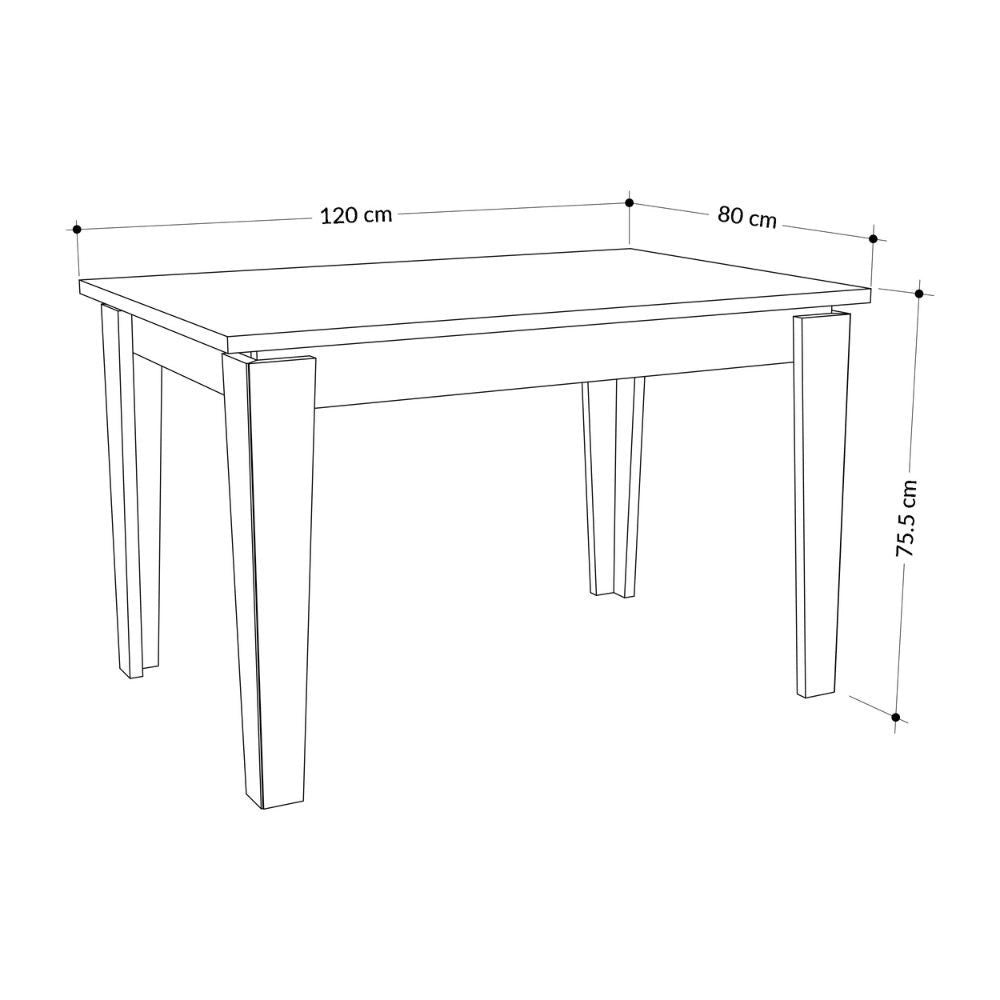 Tavolo allungabile Megaron retro grey 120x80 cm.
