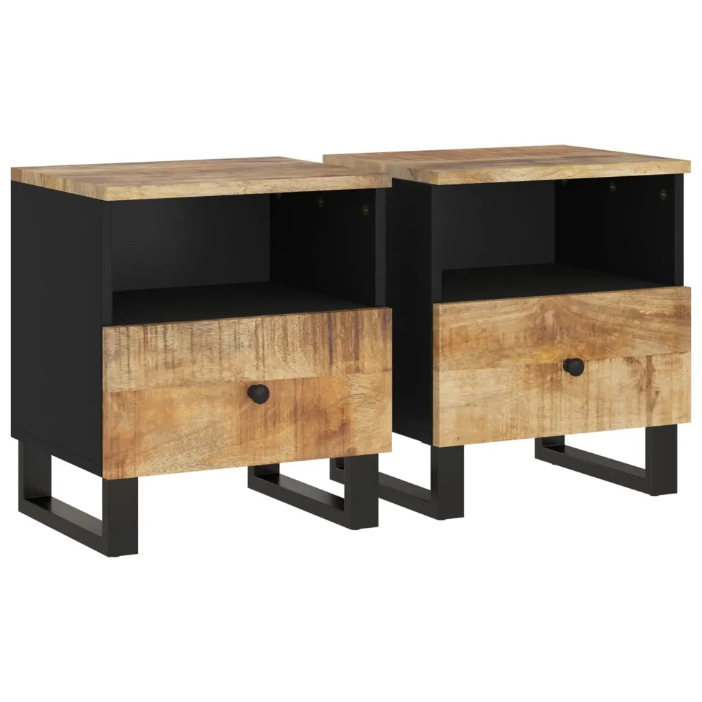 Comodini 2pz in Legno Massello di Mango e Legno Multistrato 350649
