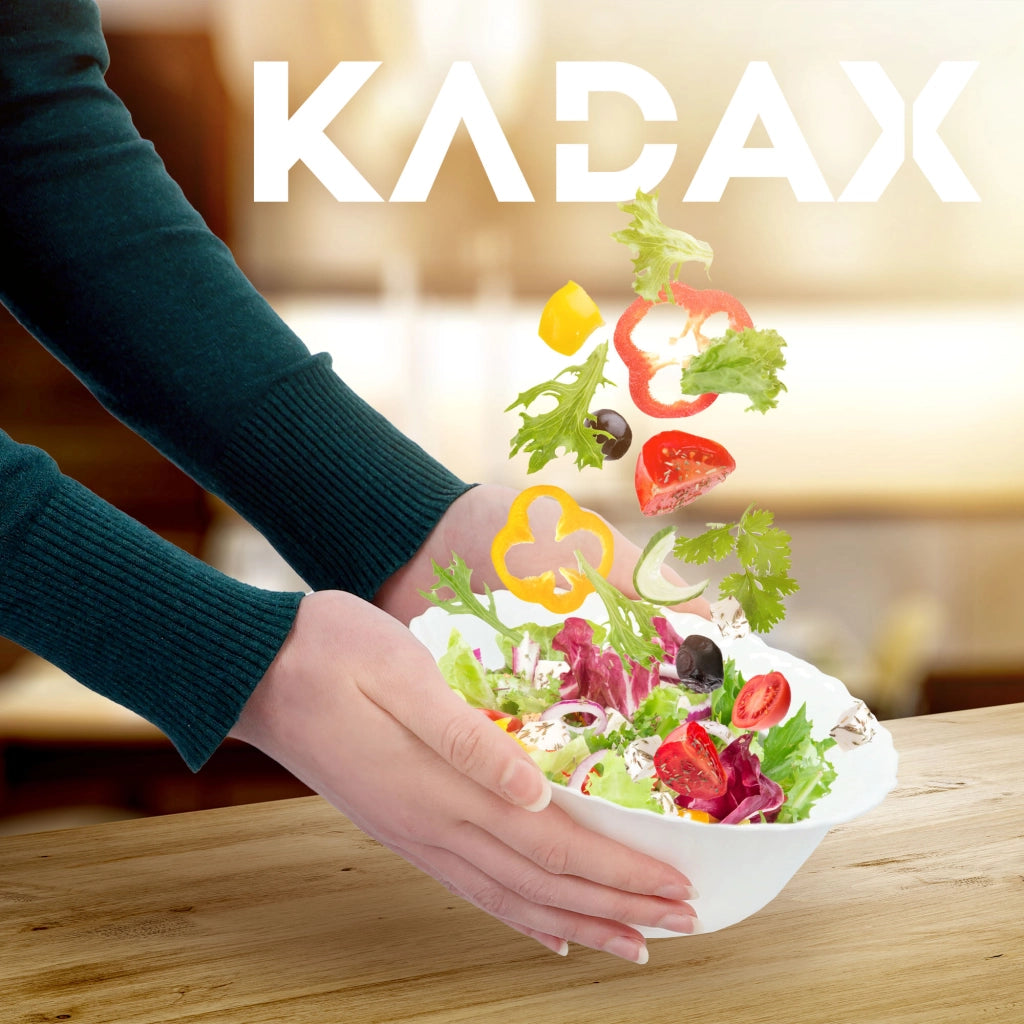 KADAX Set di 6 ciotole in vetro per insalata e snack, bianche, 17,5 cm