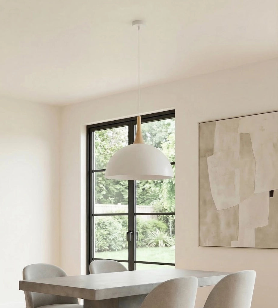 Lampada a sospensione Nautica bianca legno GX53 Emibig