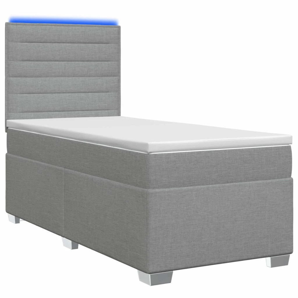 Letto box spring con materasso Grigio Chiaro 100 x 200 cm 3454796