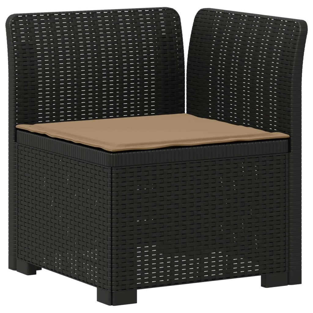 Divano da esterno-Divano da Giardino 3 posti con cuscini in look rattan PP 858602