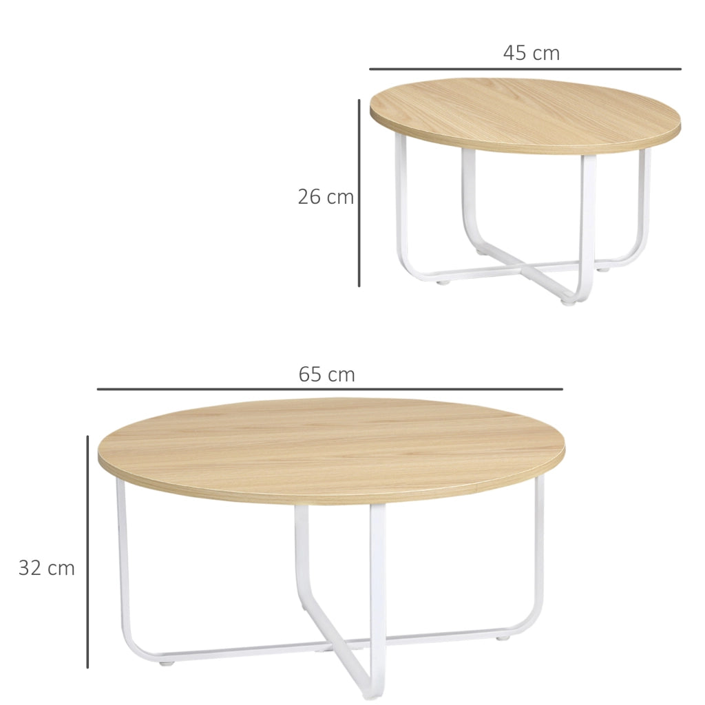 Tavolino da caff¨¨ ¨C Minimal ¨C Naturale e Bianco