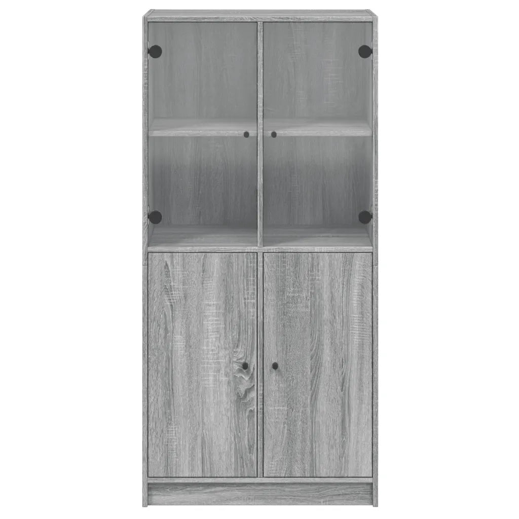 Credenza | Madia | Buffet da pranzo | Armadio da pranzo con Ante Grigio Sonoma 68x37x142 cm Legno Multistrato