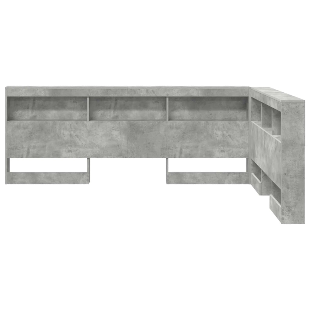 Testiera | Testata contenitore Grigio cemento 140 cm Legno multistrato