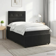 Letto box spring con materasso Nero 120 x 190 cm Velluto 3454567