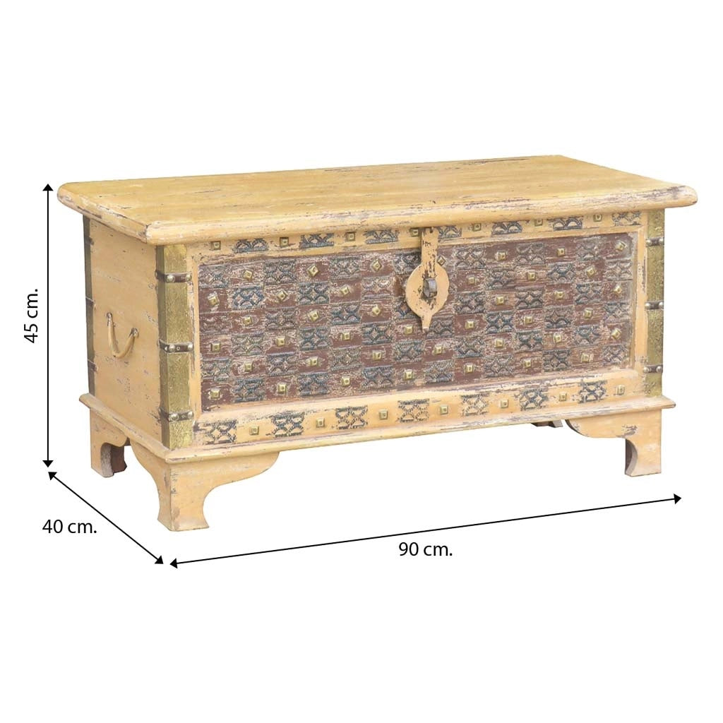 Baule in legno marrone 90x40x45h