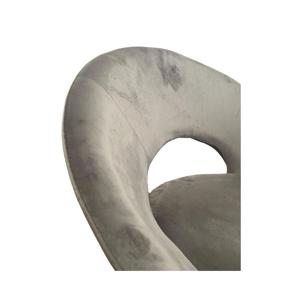 Set 2 poltroncine da salotto Etere velluto grigio e gambe oro