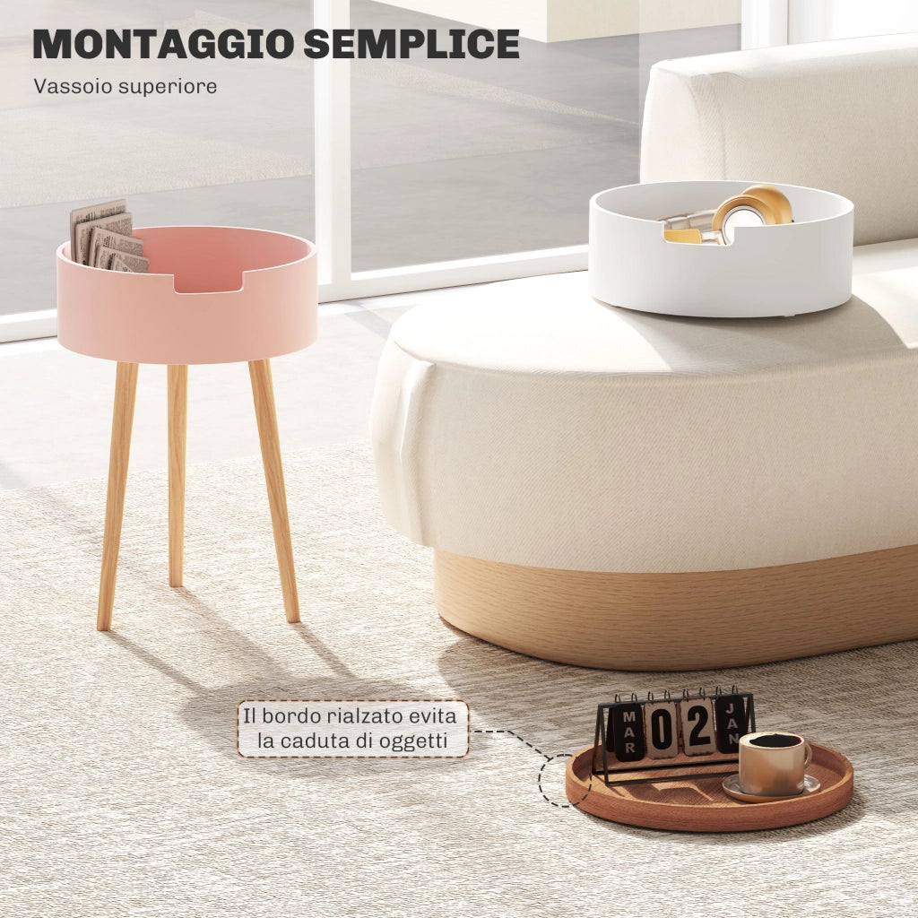 Set 2 Tavolini da Caff¨¨ ¨C Xylo ¨C 3 Livelli Multicolore con Vani Contenitore
