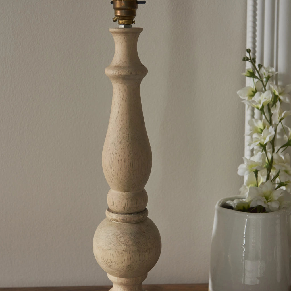 Base lampada da tavolo rustica legno naturale B22 Endon