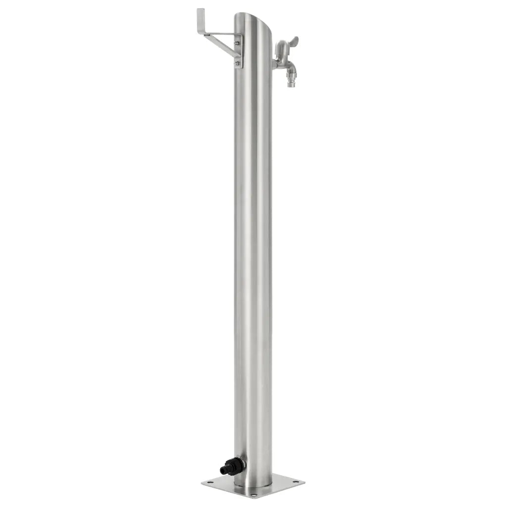 Fontanella a Colonna in Acciaio Inossidabile Rotonda 95 cm 45456