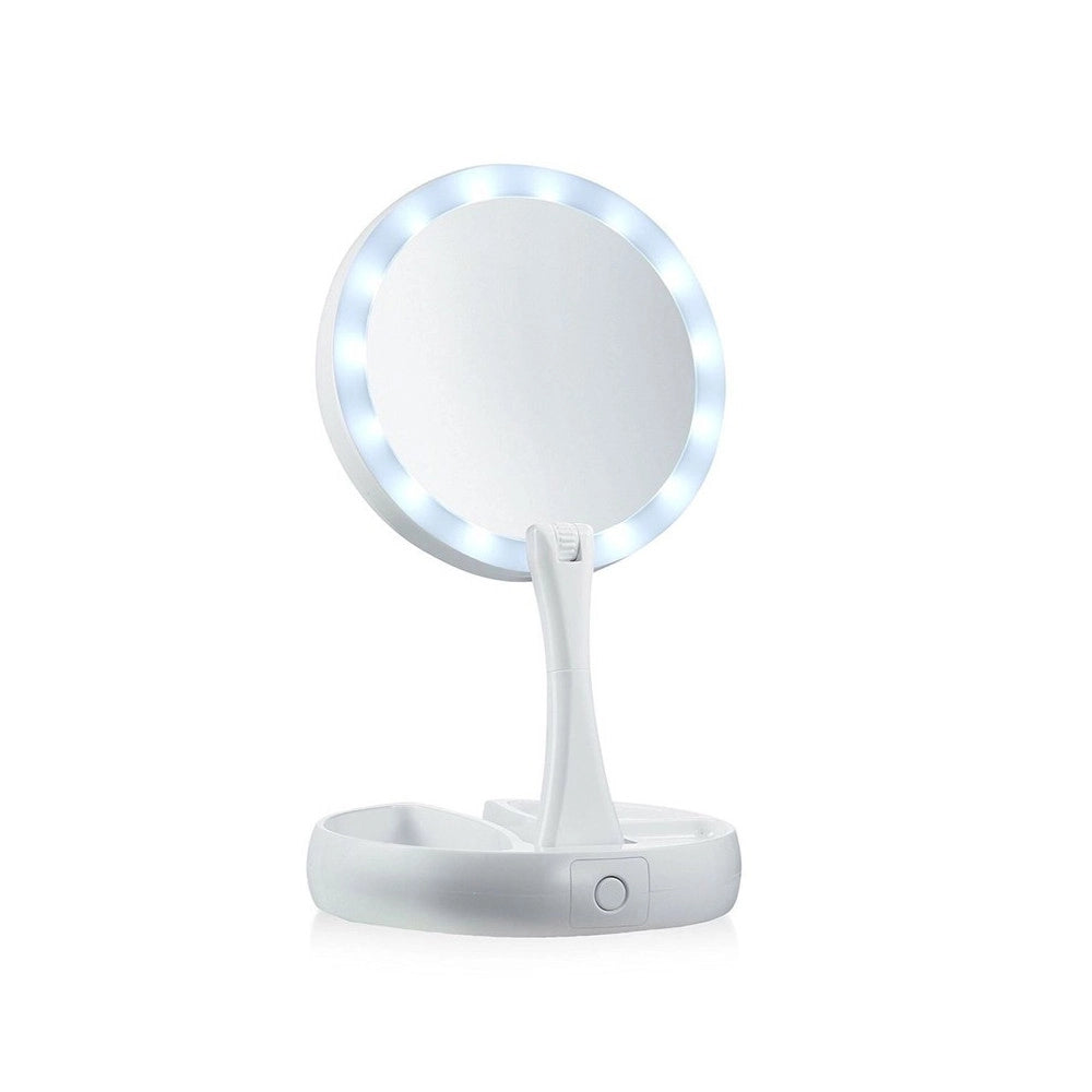 Trade Shop - Specchio Da Tavolo Zoom 3x Con Supporto + Rotazione 360 Gradi Donne Bellezza -