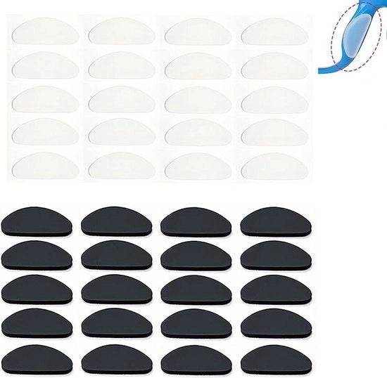 Pads di protezione per occhiali in silicone morbido - 20 pezzi - autoadesivi e antiscivolo