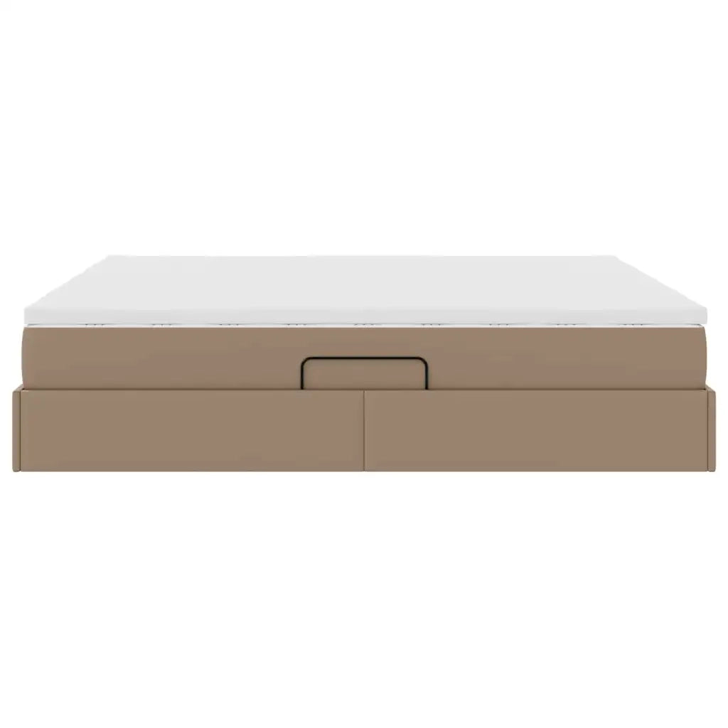 Letto con contenitore e materasso Cappuccino 200 x 200 cm 3370348