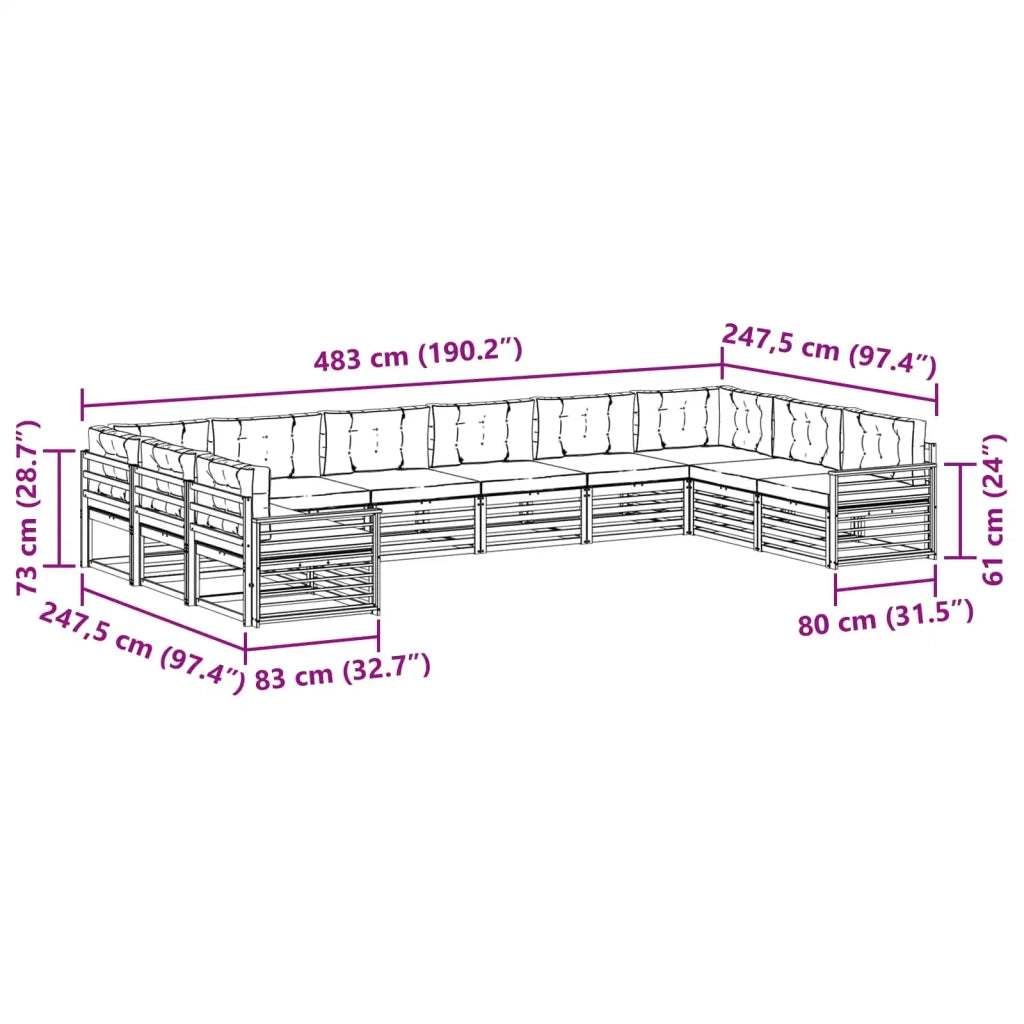 Set divani 10 pz 3391245