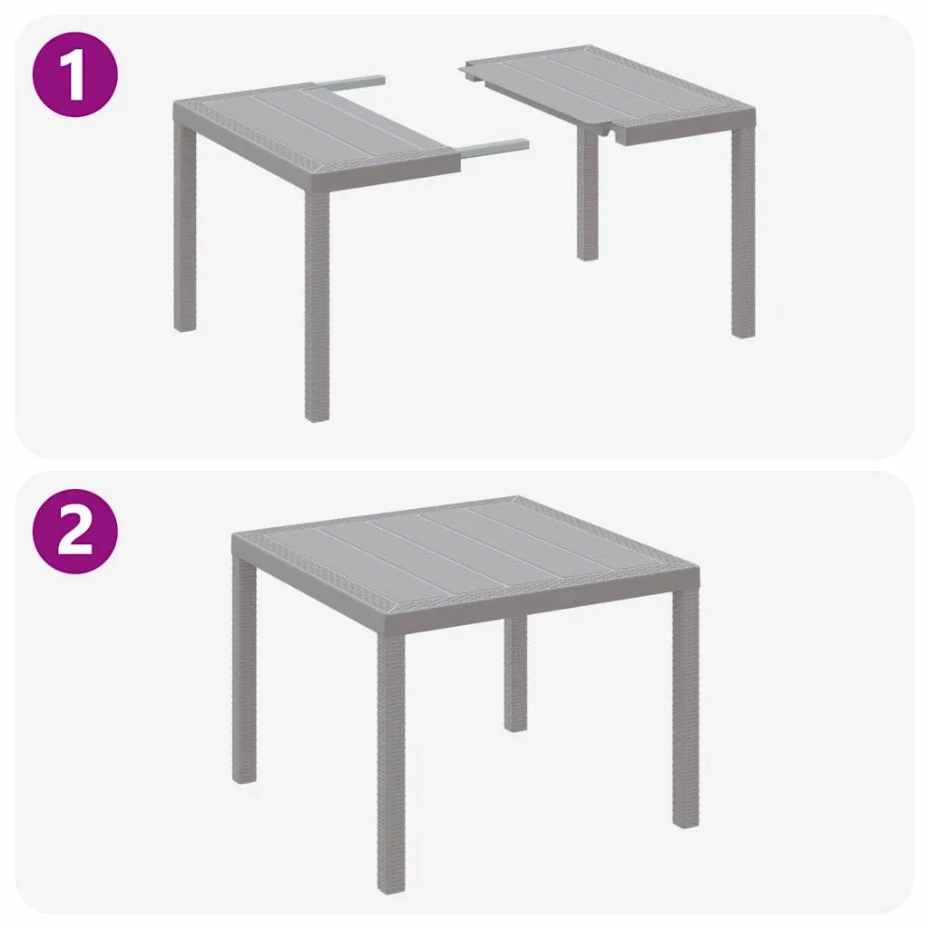 Set da Pranzo per Giardino 5 pcs Grigio chiaro Polipropilene 3378547