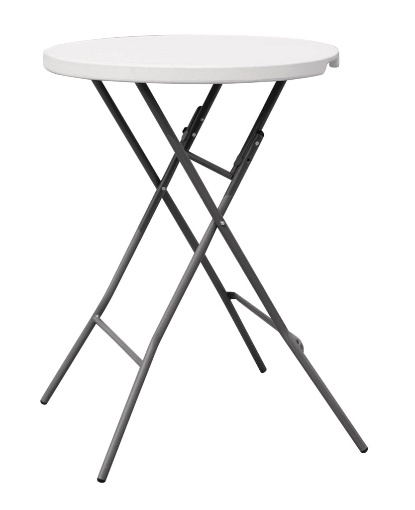 Cheonda - Tavolo Alto Catering - Piano In Polietilene Alta Densità - Tondo Ø 80 Cm - Tubo Ø 25 X 1 Mm