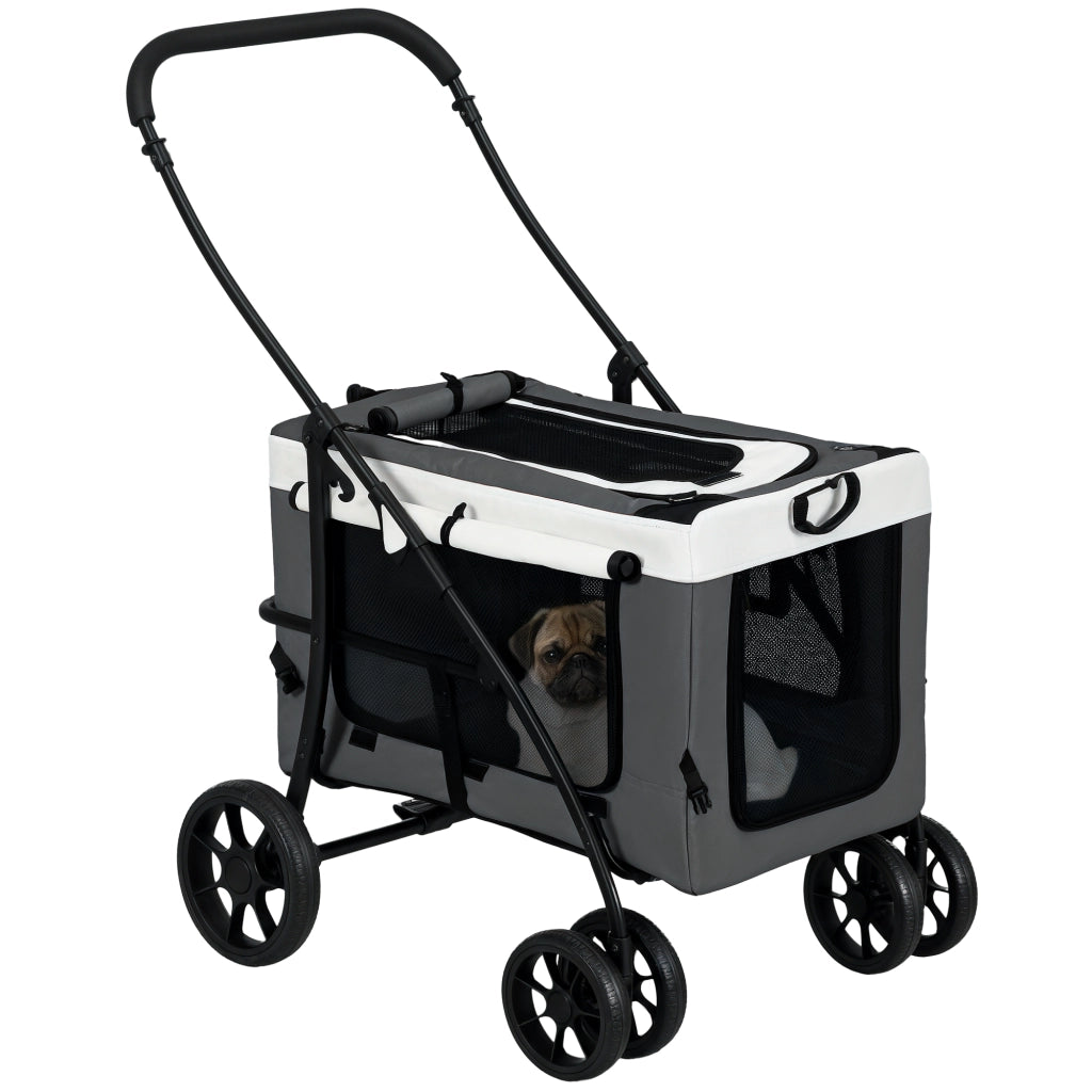 Trasportino per Animali Pieghevole ¨C Minimal ¨C Grigio 81x58x97.5 cm
