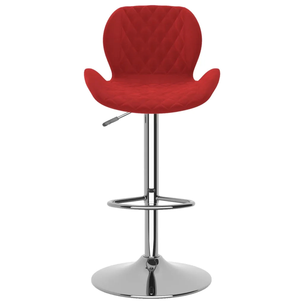 Sgabelli da Bar 2 pz Rosso Vino in Velluto 334917
