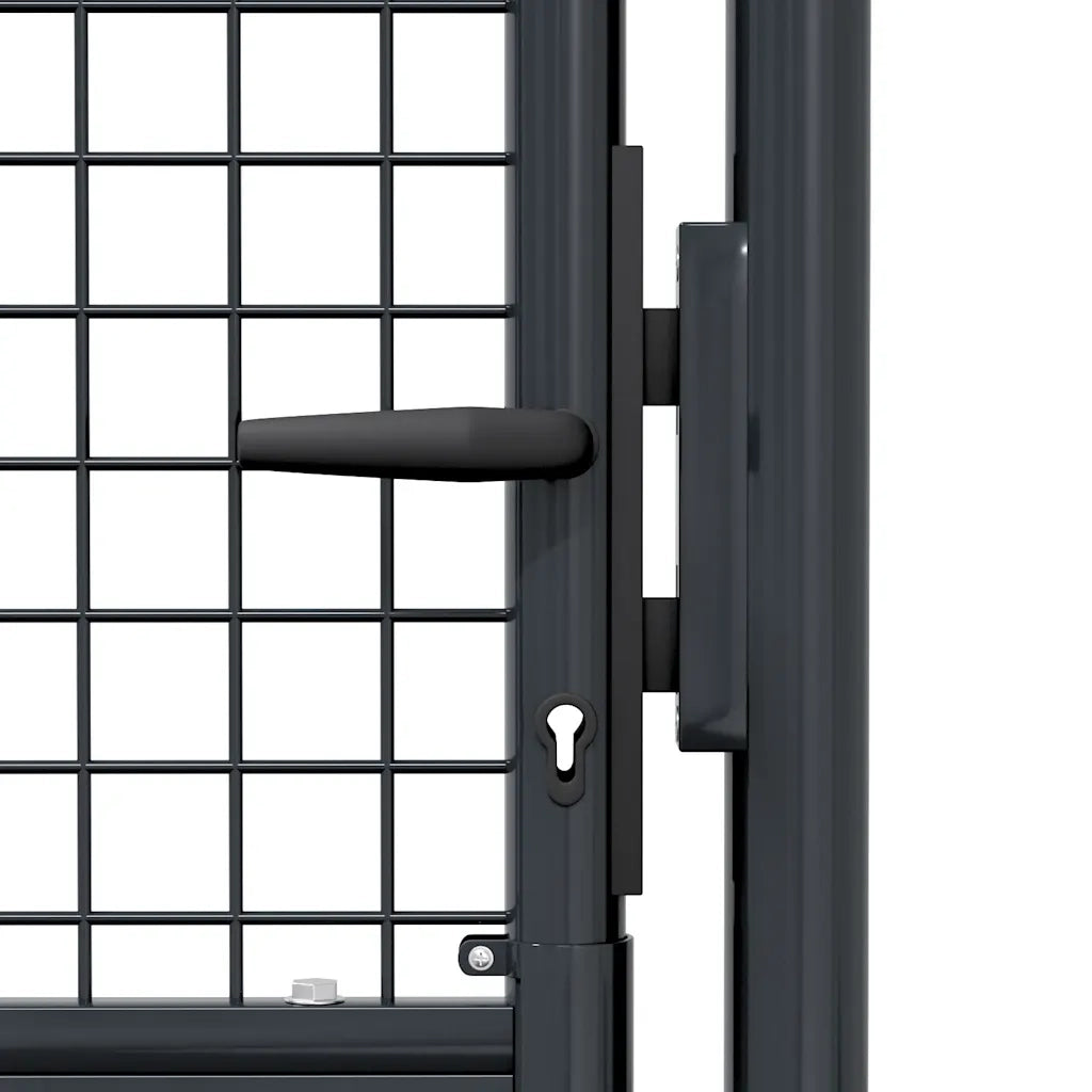 Cancello da Giardino in Rete di Acciaio Zincato 100x200 cm Grigio 145775