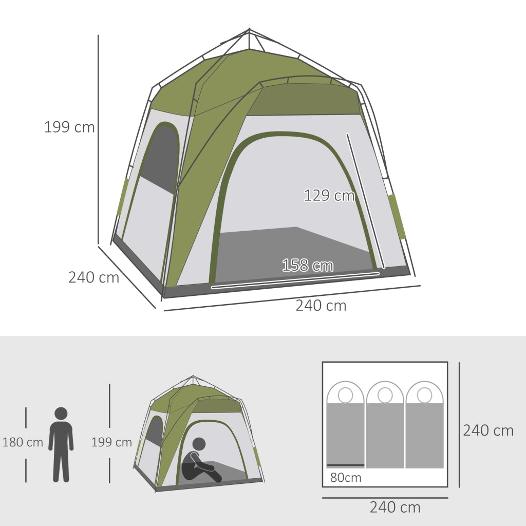 Tenda da campeggio pop up ¨C Minimal ¨C Verde grigio
