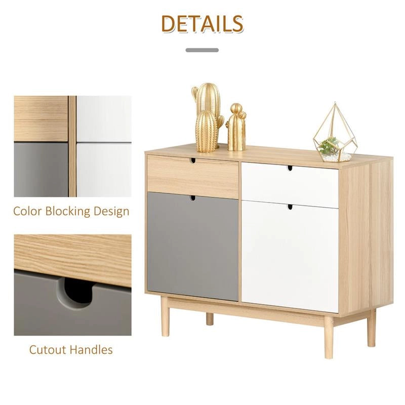 MOBILE MULTIUSO STILE NORDICO 100X40X79.5CM MULTICOLORE