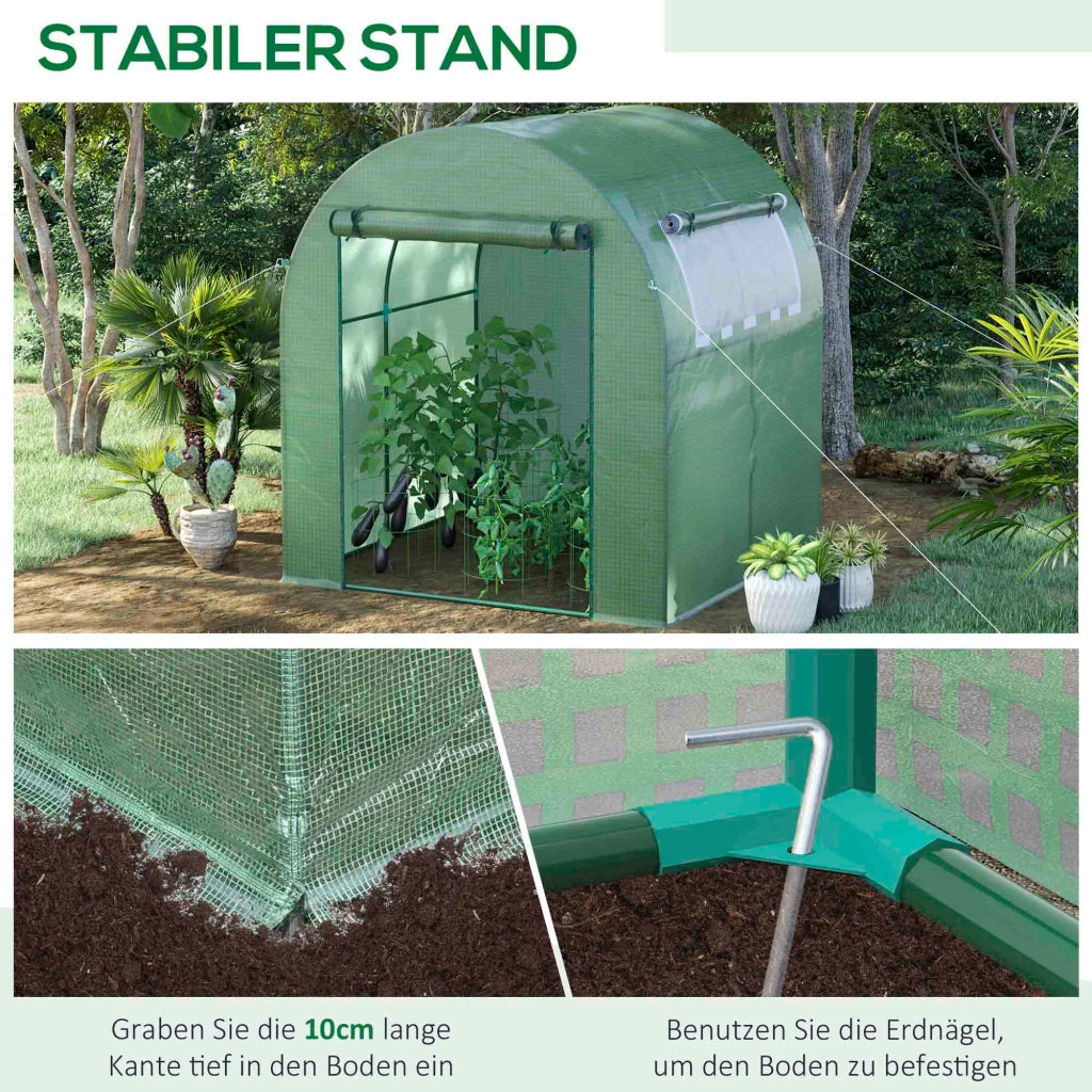 Serra da Giardino con Struttura in Acciaio e Copertura in Plastica Verde