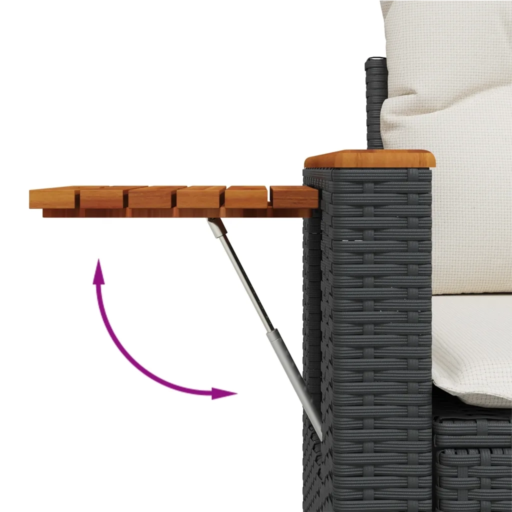 Set Divani da Giardino con Cuscini 7pz Nero Polyrattan 3226833