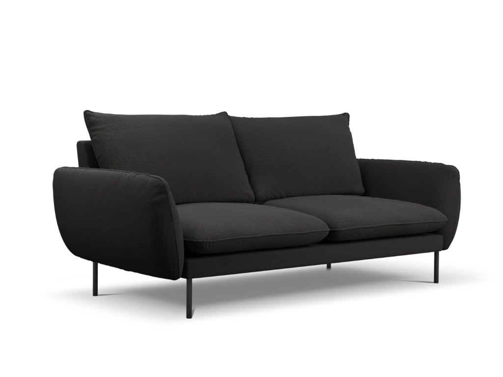 Cosmopolitan Design - Divano "Vienna" 3 posti in bouclé nero 