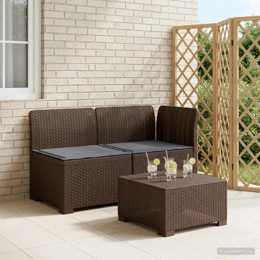 Divano da esterno-Divano da Giardino a 2 Posti con Cuscini Aspetto Rattan PP 793817