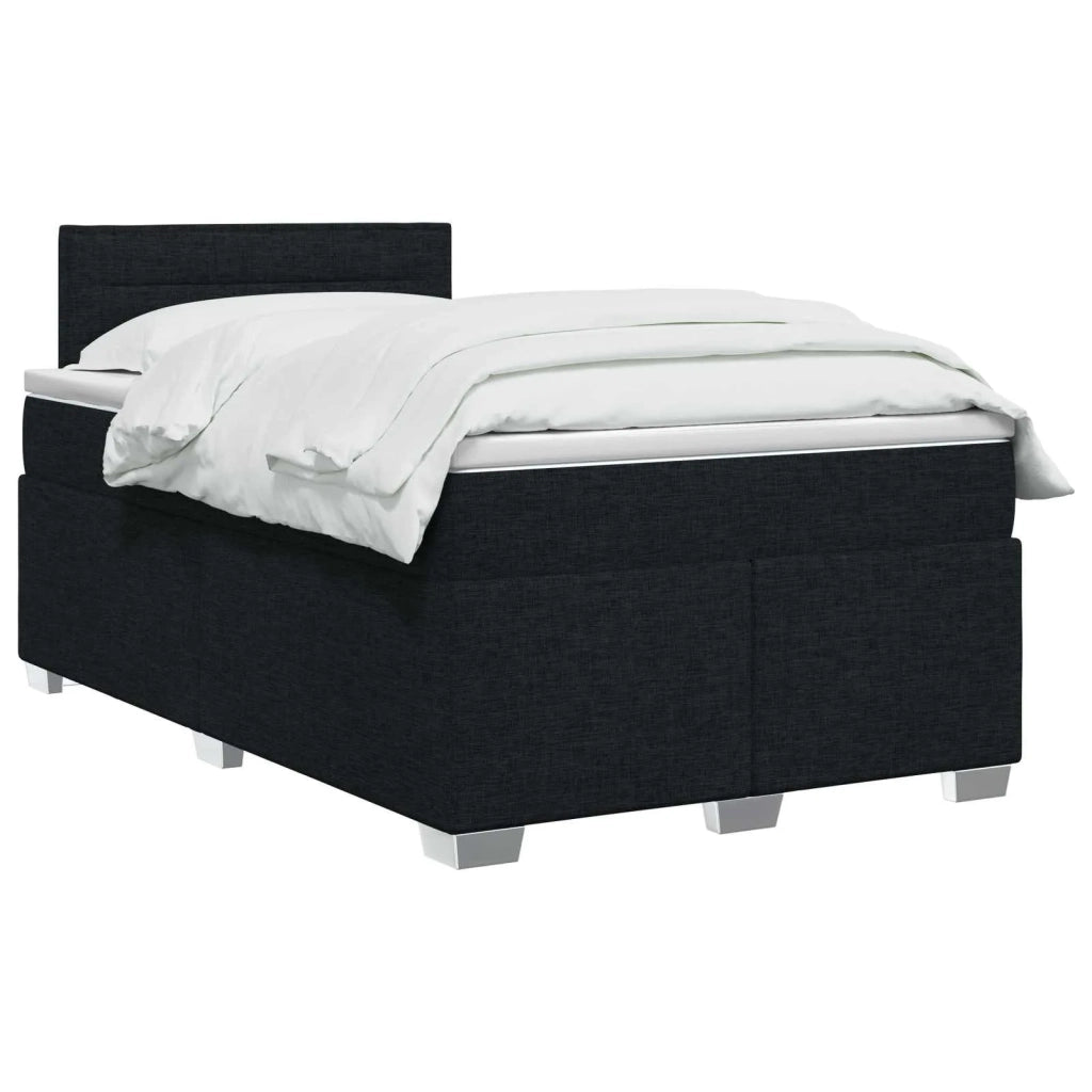 Letto con Box Spring, Materasso e LED Nero 120 x 190 cm Tessuto 3451891