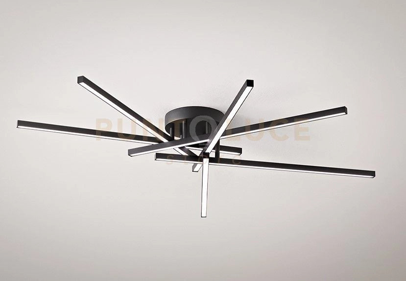 PLAFONIERA IN ALLUMINIO COLORE NERA SYNCRO DIMMEREABILE  112,5CM LED 70W CCT 3000K 4000K 6000K 4900Lm
