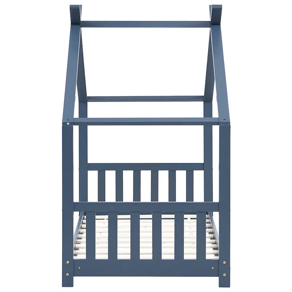 Giroletto per Bambini-Struttura Letto Bambini Grigio in Legno Massello di Pino 80x160cm 157982
