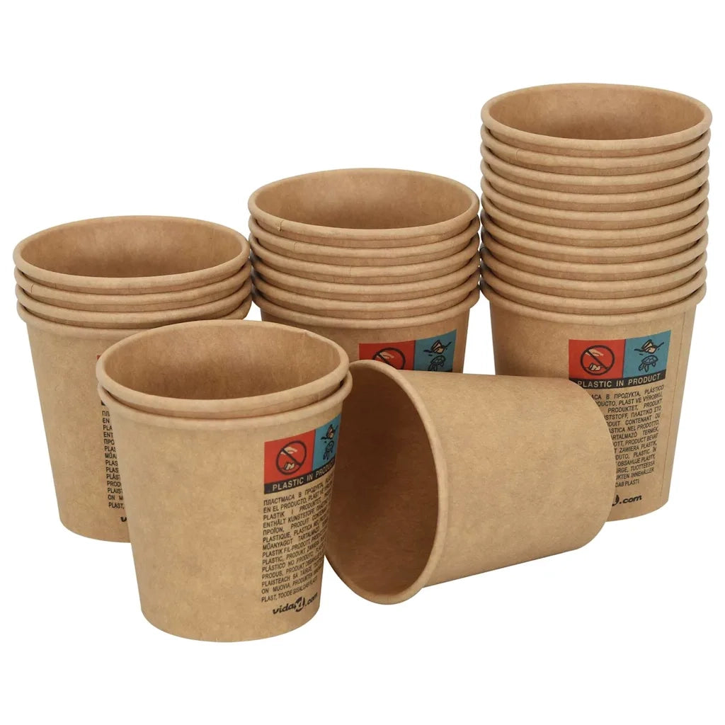 Bicchieri da Caffè in Carta 1000 pz 4oz 100ml Marrone 4102794